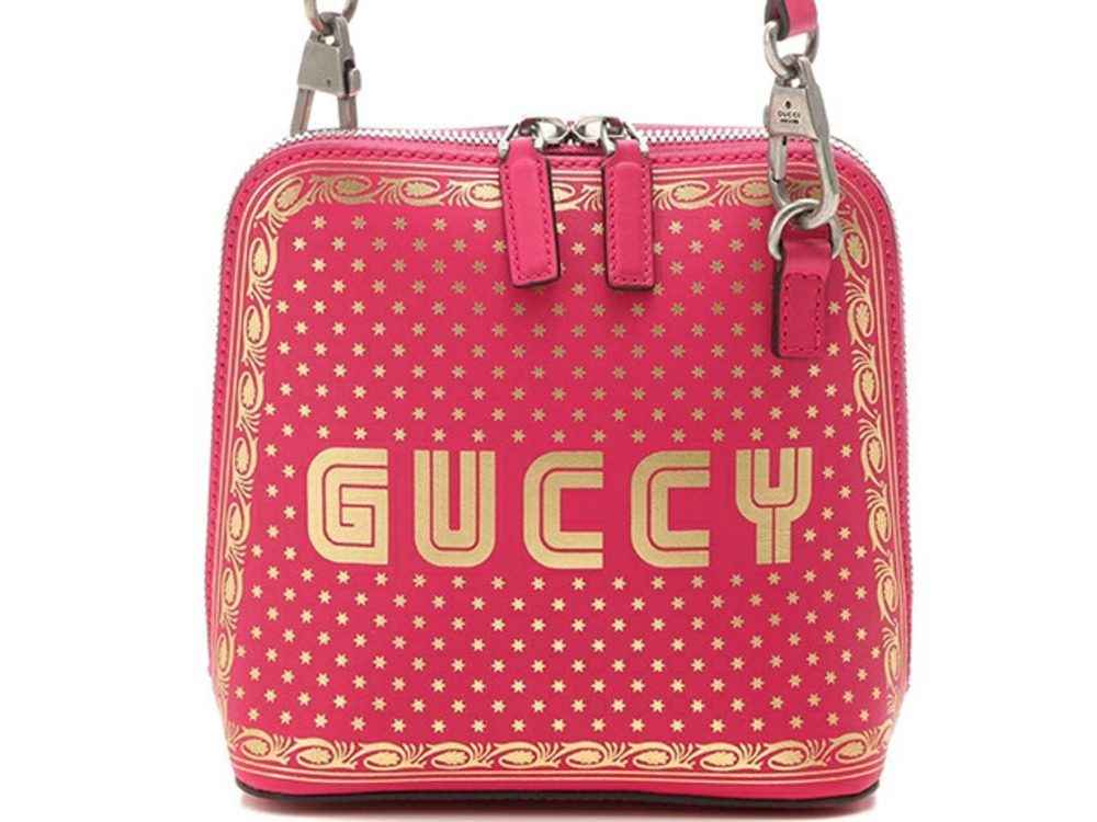 Gucci Shoulder Bag GUCCY Pink Gold Calfskin